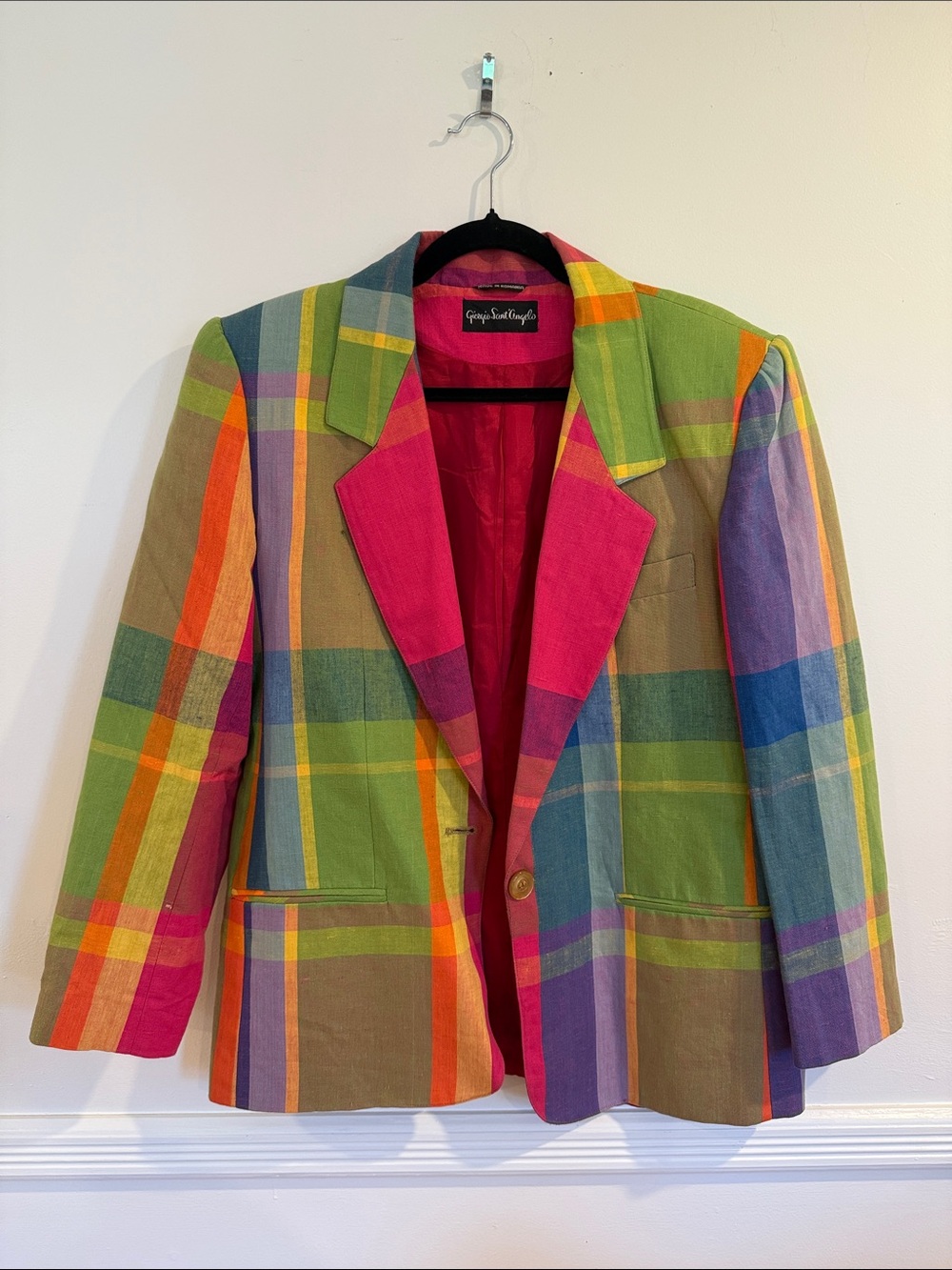 Giorgio SantAngelo Vintage Multicolor Plaid Blazer - Women's Jacket